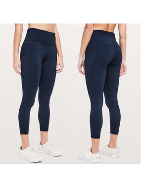Lululemon Fast & Free 7/8 Tight II *Non Reflective Nulux 25" True Navy sz 8